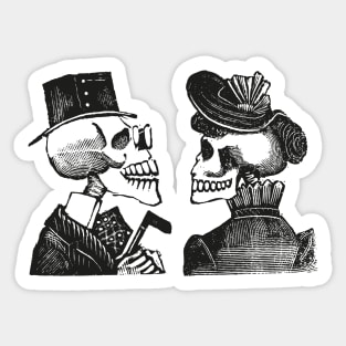 Calavera Couple | Skeleton Couple | Day of the Dead | Dia de los Muertos | Skulls and Skeletons | Vintage Skeletons | Sticker